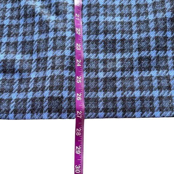 Pendleton Vintage 100% Wool Skirt Women Sz 12 Blue Gray Midi Houndstooth preppy - Picture 8 of 10